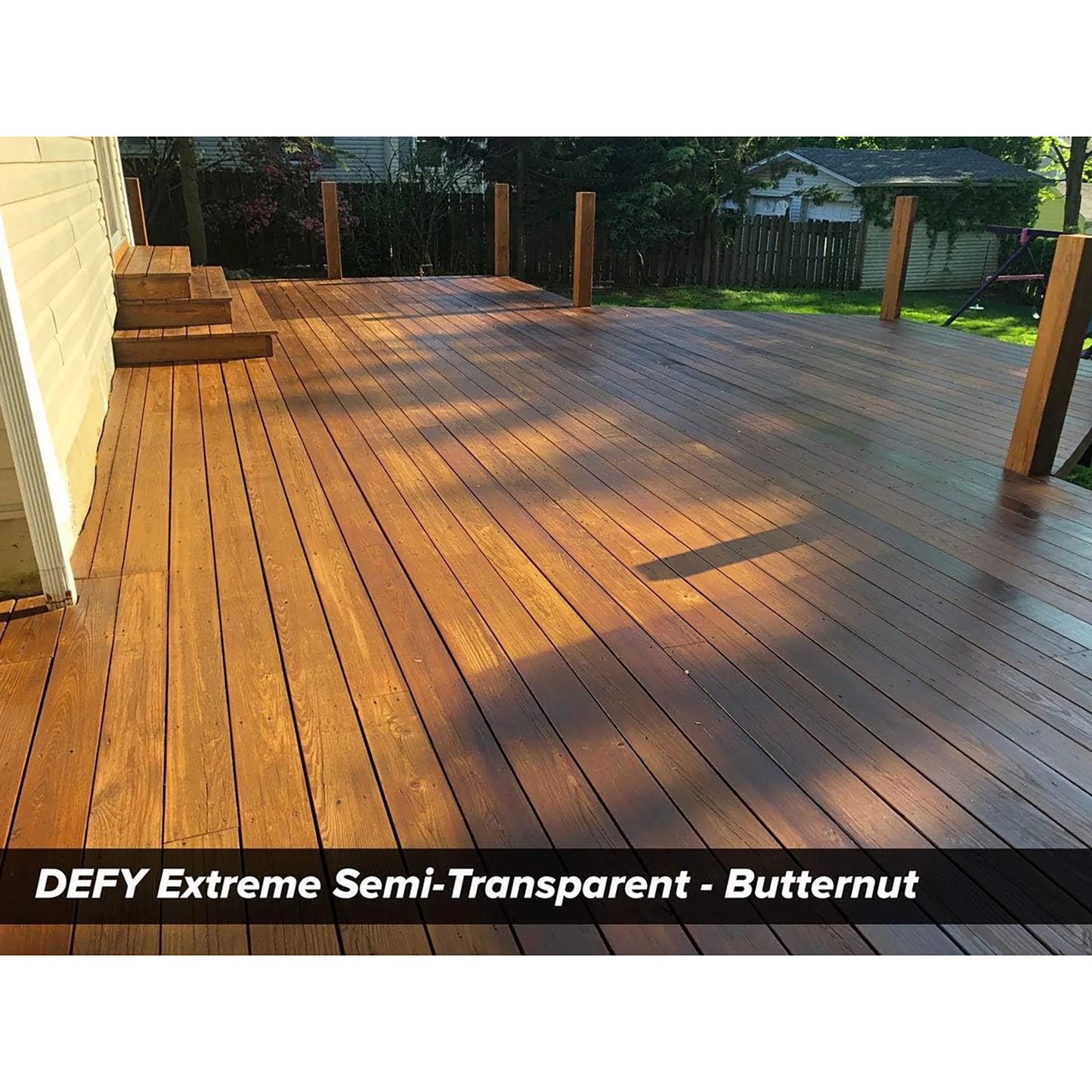 DEFY Extreme Wood Stain and Sealer in One - 5 Gallon Semi-Transparent Waterproof Coating for All Wood Types - Butternut