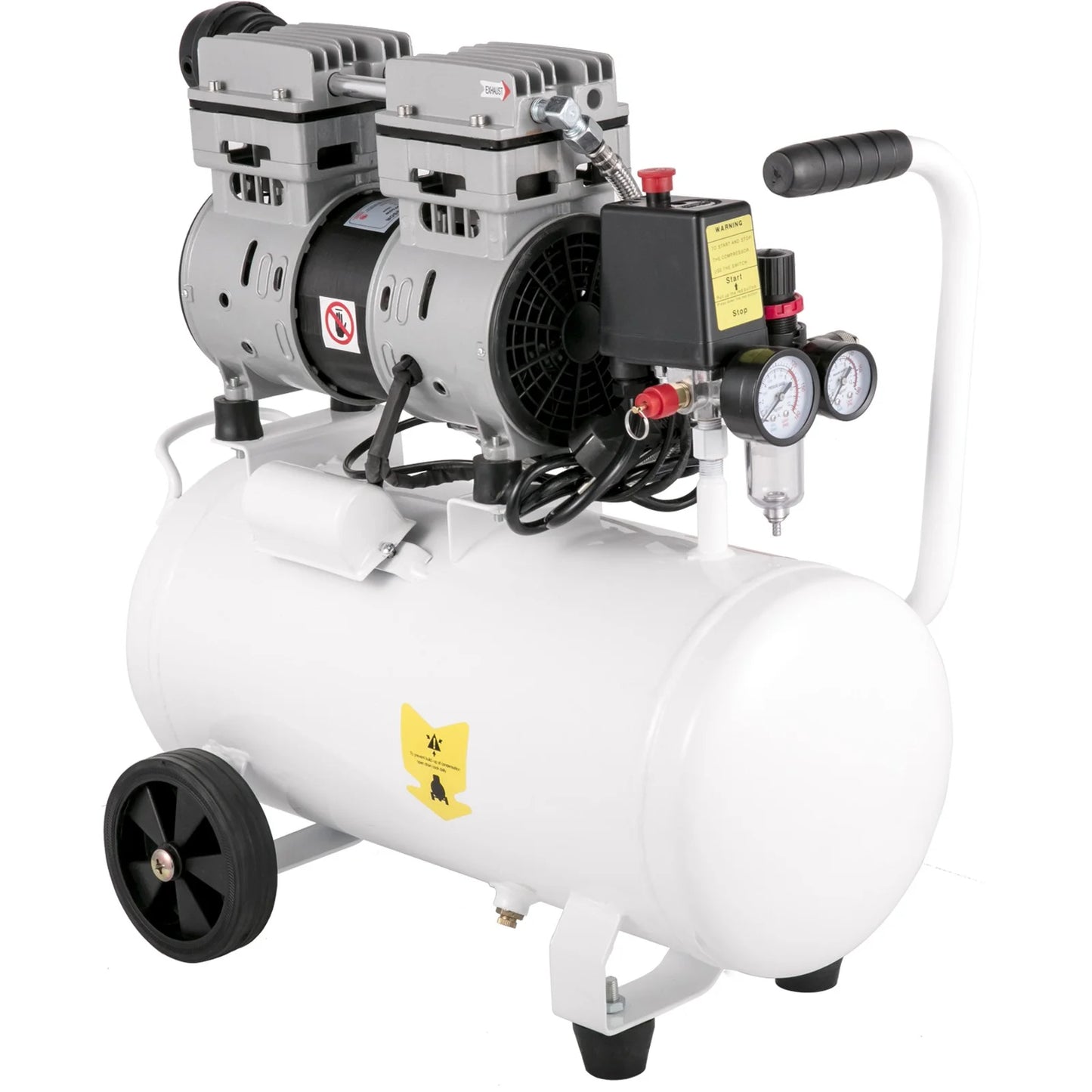 Ultra Quiet Air Compressor 6.6 Gallon 1 HP Oil Free Compressor 115 PSI