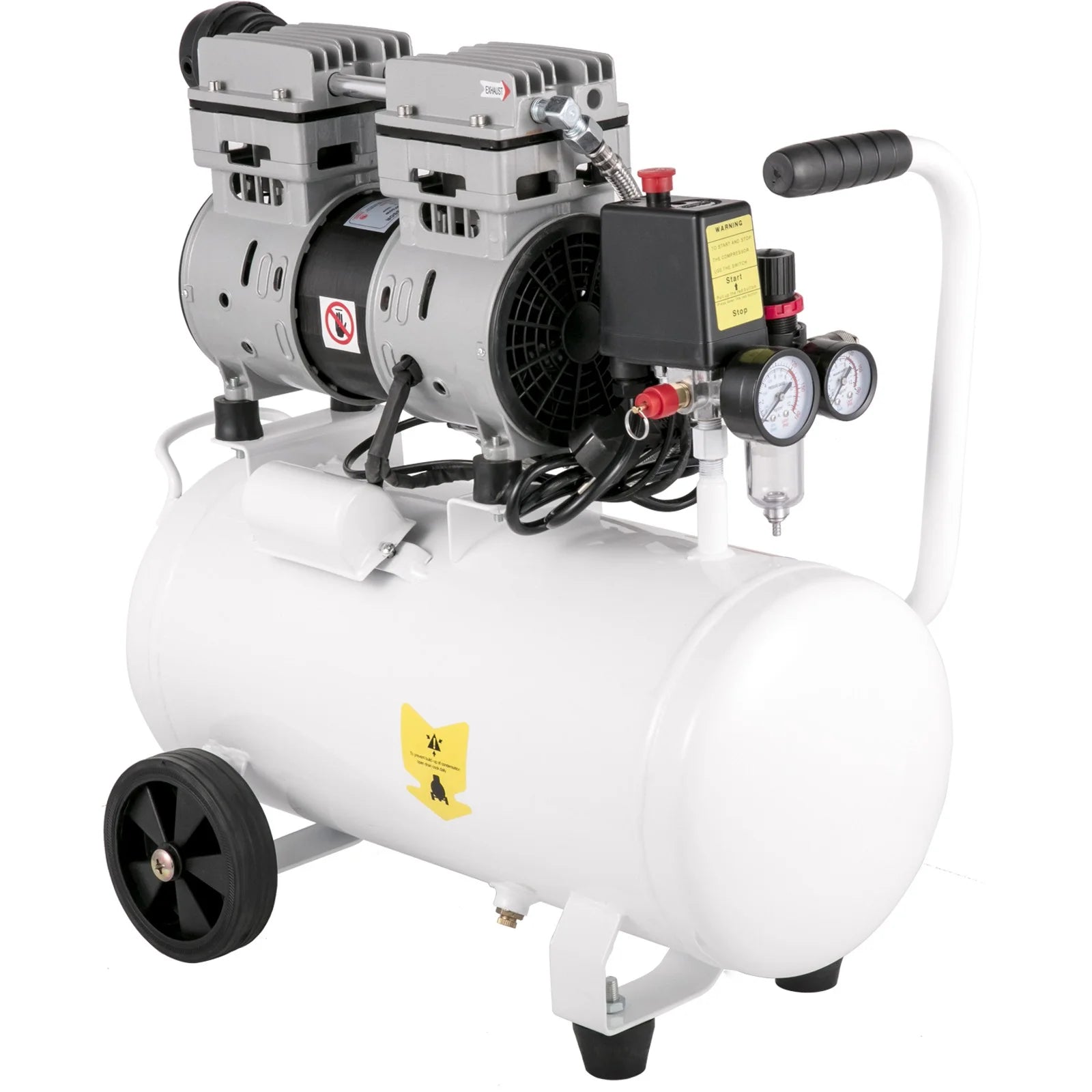 Ultra Quiet Air Compressor 6.6 Gallon 1 HP Oil Free Compressor 115 PSI