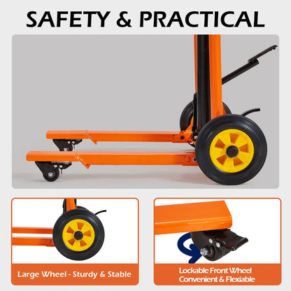 AECOJOY Hydraulic Material Lift Pallet Truck 500 Lbs,Lift Table Cart,32" Max Lift Height Pallet Truck Jack with Lockable Swivel Casters - Ideal for Warehouse, Workshop and Garage Use