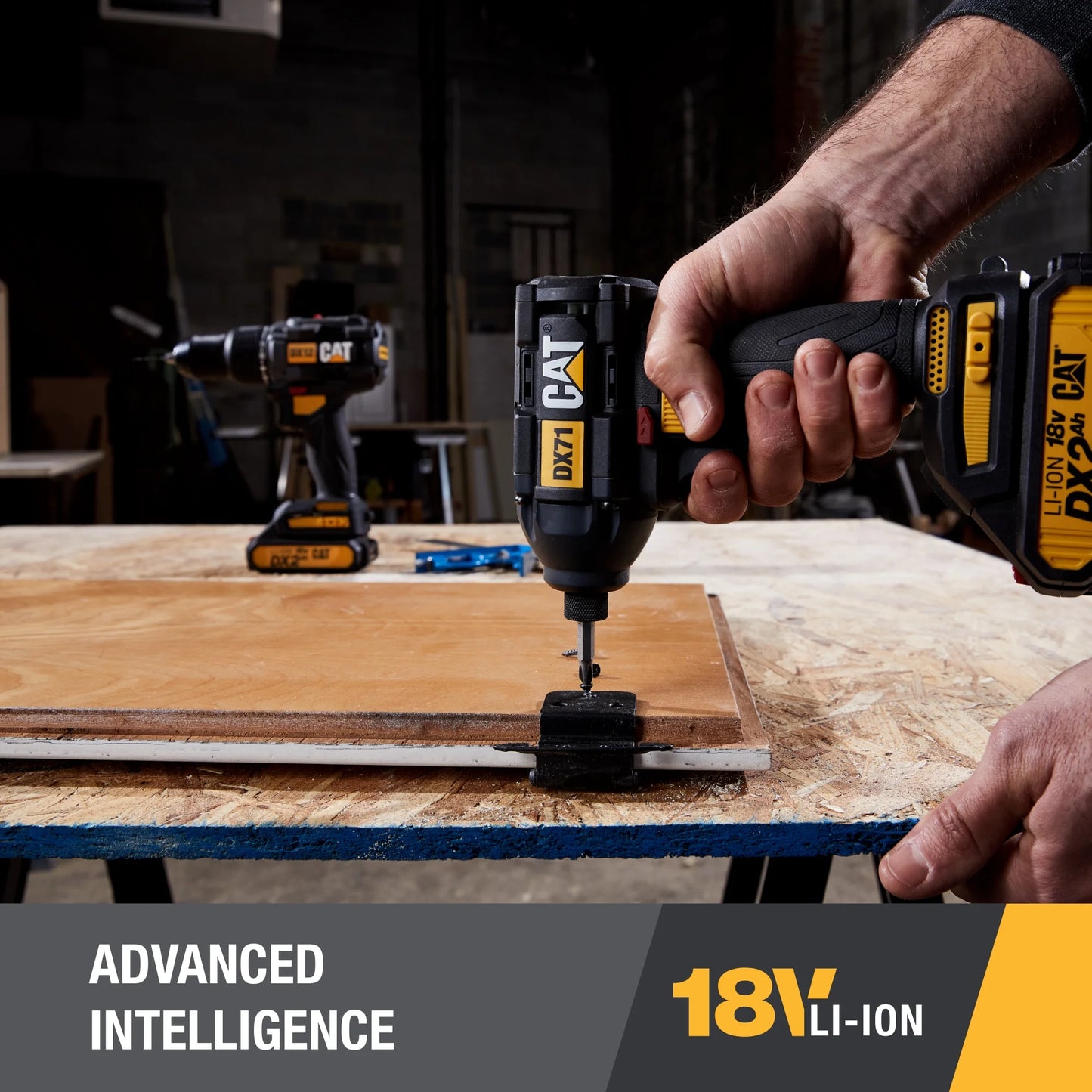 Caterpillar Cat DX12K 18V Cordless Hammer Drill & Impact Driver Combo Kit with 2 Batteries