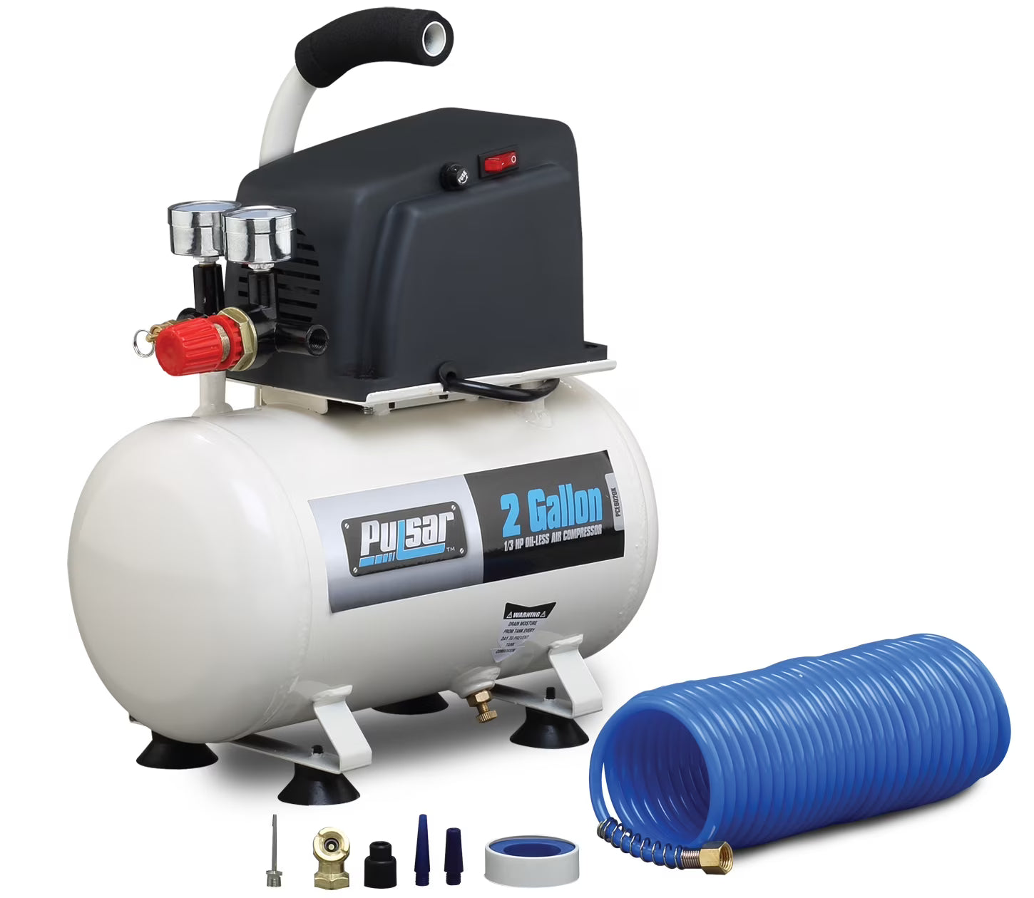 Pulsar Products PCE6021K 2 Gallon Air Compressor with Hose and Nozzle Kit