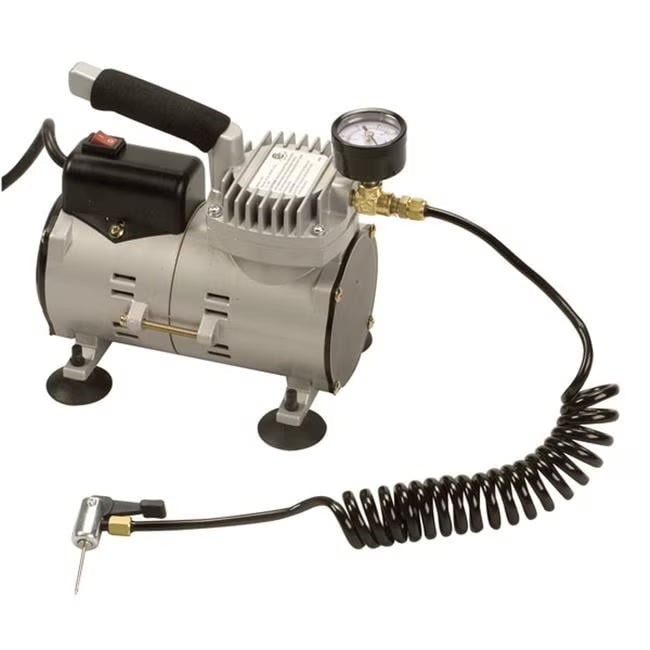 Ultra Quiet Air Compressor, Grey & Black