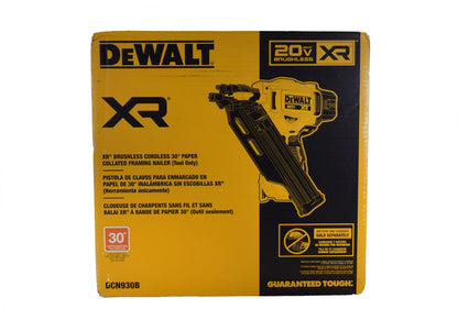 DEWALT DCN930B 20V MAX PNEUMATIC BRUSHLESS CORDLESS 30? PAPER TAPE FRAMING NAILER (TOOL ONLY)