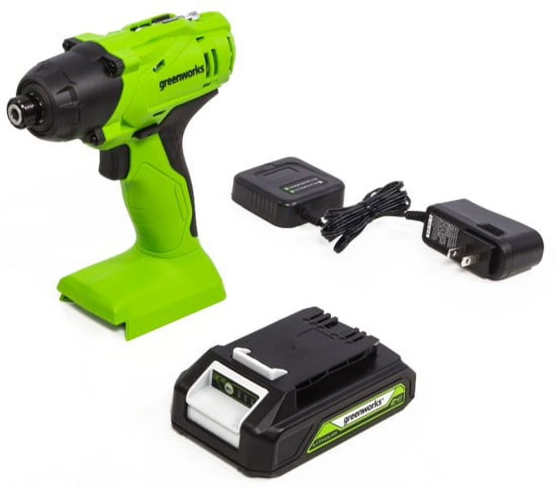 Greenworks 24V 1/4 in. Cordless Impact Driver with 2.0 Ah Battery and Charger, 3802602