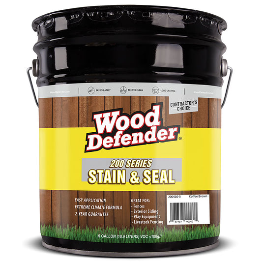 Wood Defender 200 Series Coffee Brown Semi-Transparent Stain & Sealer 5-gallon