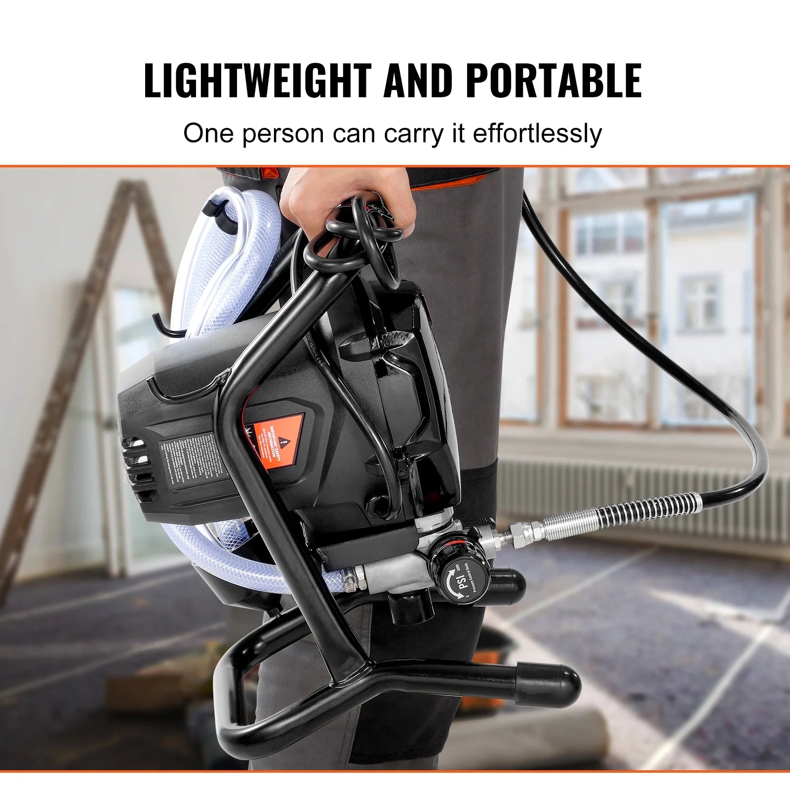 VEVOR Stand Airless Paint Sprayer, 3000PSI 750W Efficient Electric Airless Sprayer,for Home Interior and Exterior Furniture and Fences, Handheld Paint Sprayers, Fine and Even Painting Effect