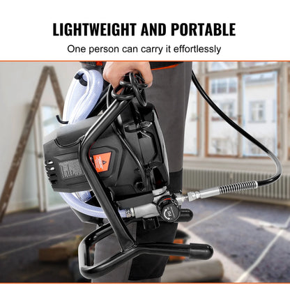 VEVOR Stand Airless Paint Sprayer, 3000PSI 750W Efficient Electric Airless Sprayer,for Home Interior and Exterior Furniture and Fences, Handheld Paint Sprayers, Fine and Even Painting Effect