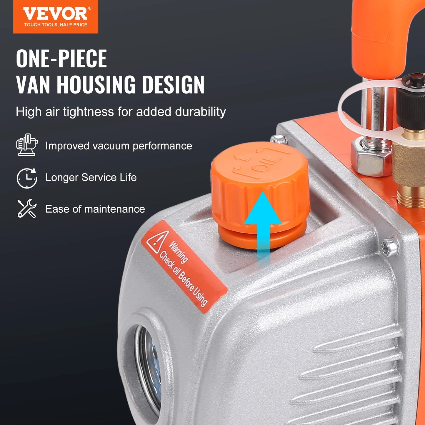 VEVOR 1/4 HP 4.5 CFM AC Vacuum Pump and Gauge Set, Single Stage Rotary Vane HVAC Air Vacuum Pump A/C?RefrigerantKit Manifold Gauge Set, with Three-Color Hose Carry Bag, Applicable to R134a, R410a