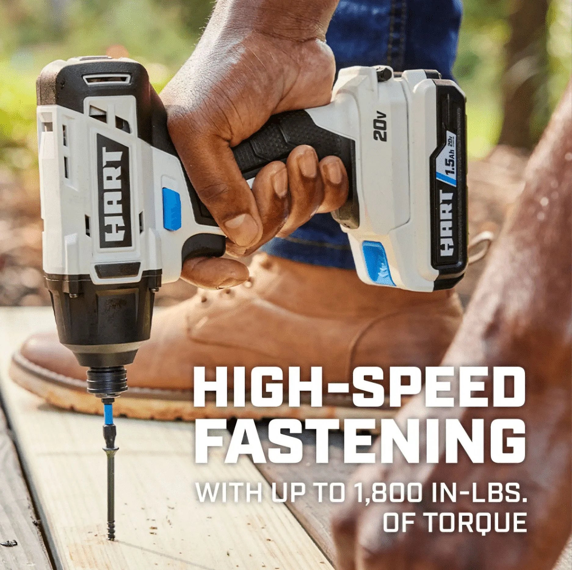 HART 20-Volt Cordless Impact Driver Kit, (1) 1.5Ah Lithium-Ion Battery, Hex Chuck, Gen 2