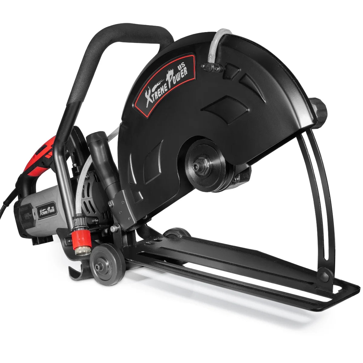 XtremepowerUS 14" Electric Concrete Saw, 2600W/15A Motor, Circular Saw Cutter With 5" Cutting Depth, Wet/Dry Disk Saw Cutter Includes Water Line, Pump For Stone, Brick, Porcelain, Concrete