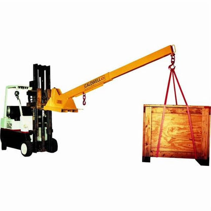 Caldwell Pivoting Forklift Boom,4,000 lb,Yellow PB-40