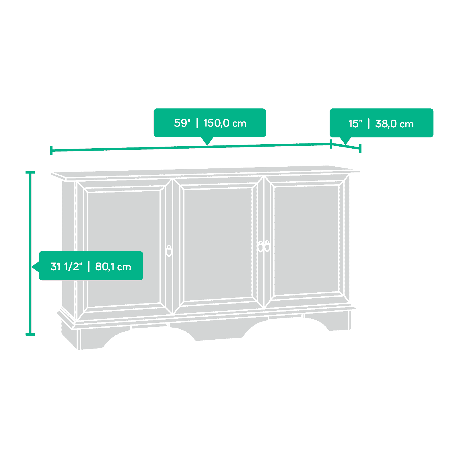 Sauder Viabella Storage Cabinet, Curado Cherry Finish