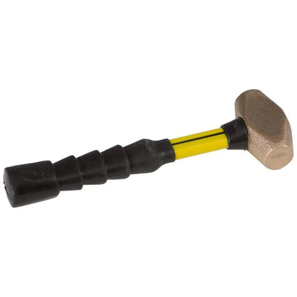 Nupla 4 lb. Non-Sparking Brass Hammer with 12 inch Fiberglass Handle and SG Grip - Perfect for Mechanics, Contractors, and Trade Professionals, Yellow, 75.30-040E CA2