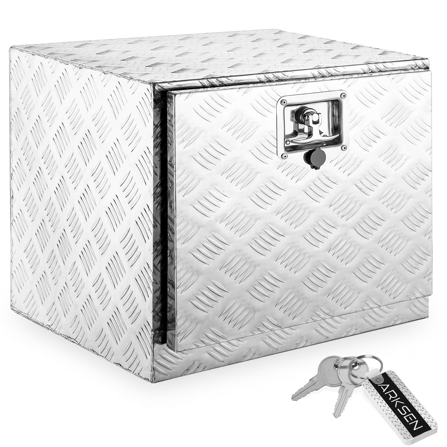 ARKSEN 30" Aluminum Truck Underbody ToolBox w/T-Handle Latch Durable Pickup Trailer Storage Organizer Tool Box Key Lock, Silver