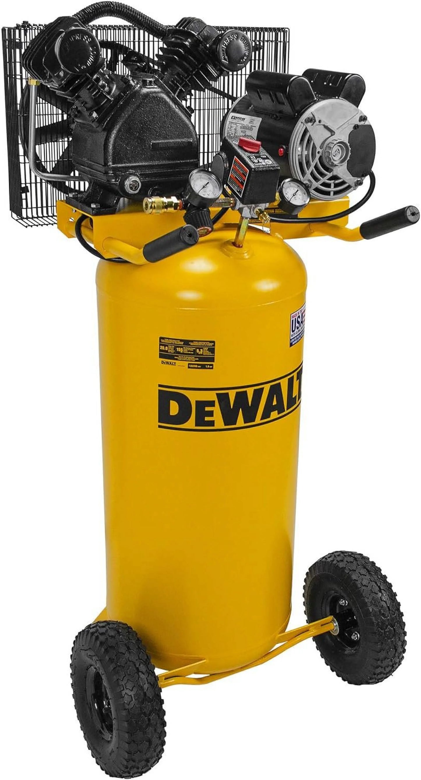 DEWALT DXCMLA1682066 1.6 HP 20-gallon Single Stage Oil-Lube Vertical Portable Air Compressor