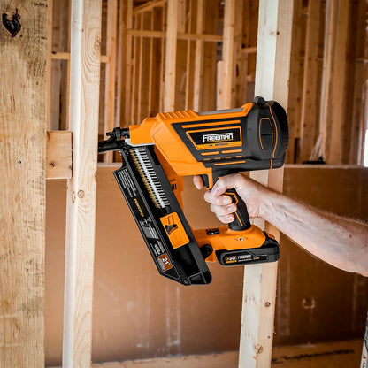 Freeman PE20V2183 20 Volt Cordless and Brushless 21 Degree 3-1/4" Framing Nailer Kit with Lithium Ion Battery, Charger, and Bag - 750 Shots per Charge