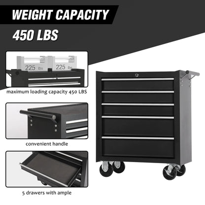 5-Drawer Rolling Tool Chest Tool Storage Cabinet with Wheels Tool Organizer Box