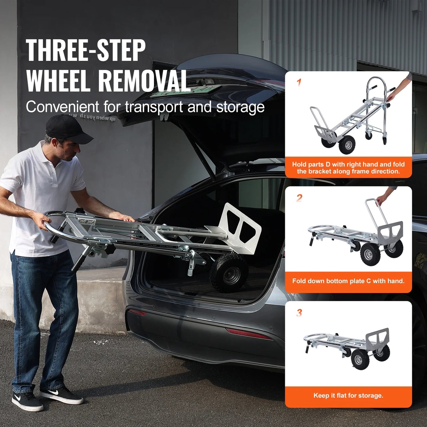BENTISM Aluminum Hand Truck 4 in 1 Folding Dolly Cart 1000 lbs Capacity Heavy Duty