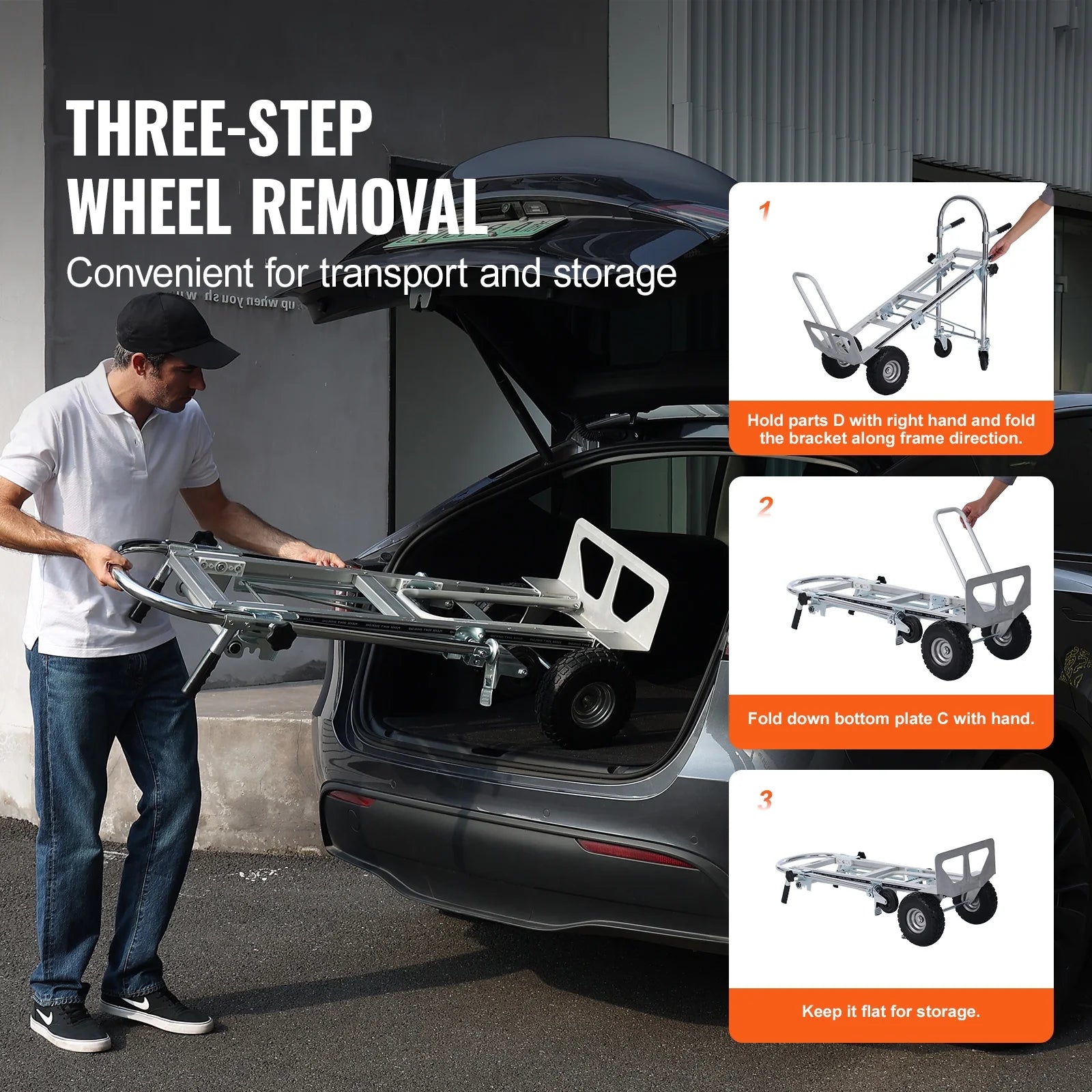 BENTISM Aluminum Hand Truck 4 in 1 Folding Dolly Cart 1000 lbs Capacity Heavy Duty