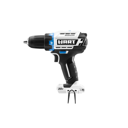 HART 20-Volt Cordless Brushless 1/2-inch Drill/Driver Kit and 10-inch Storage Bag (1) 2Ah Lithium-Ion Battery
