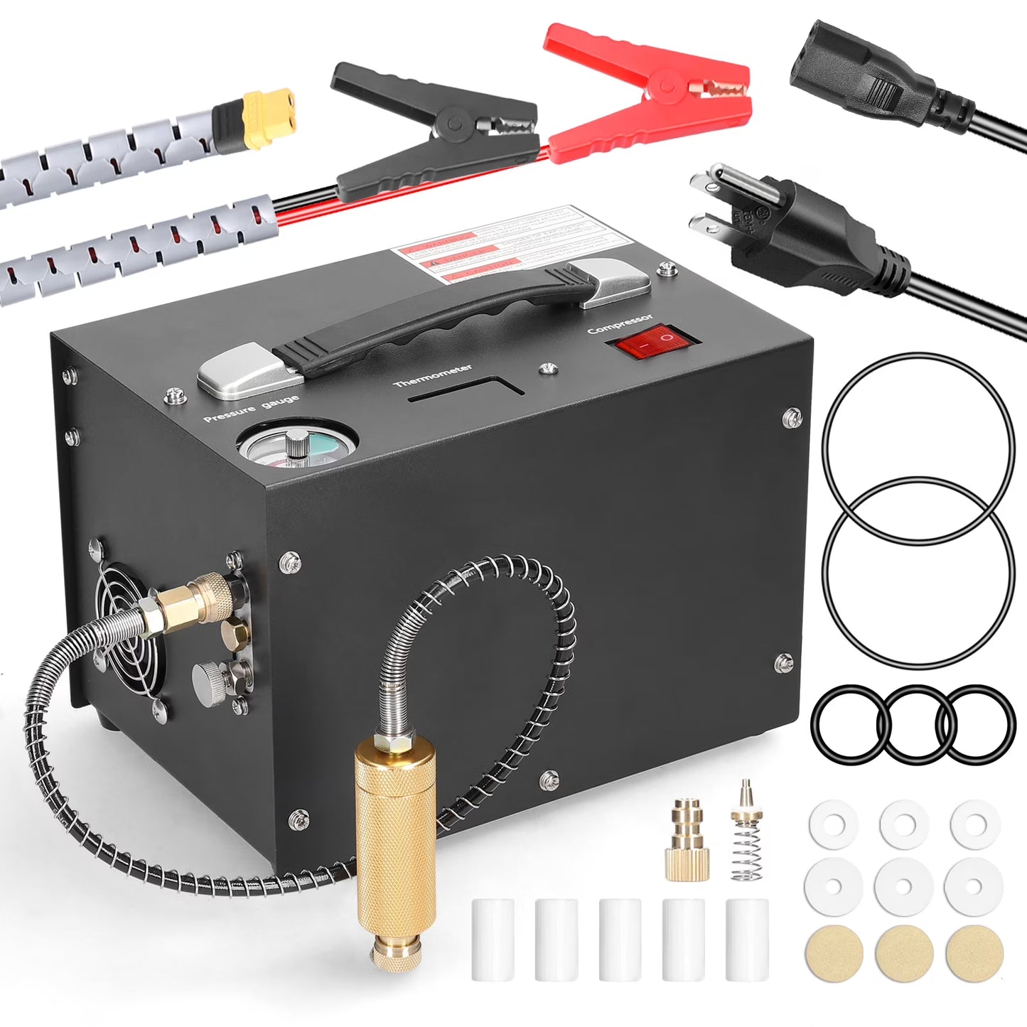KKmoon Black 12V 4500 PSI 1-Stage Air Compressor 0.5 L