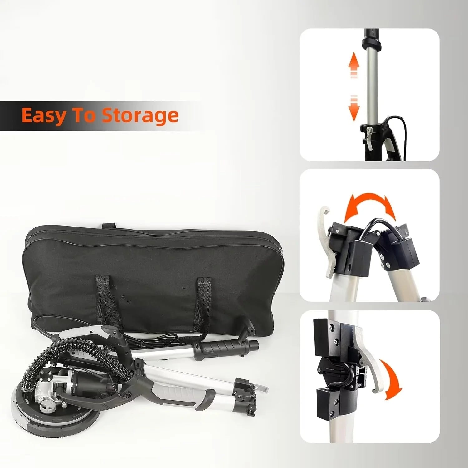 Drywall Sander, 750W 6.5A Electric Ceiling Removal Tool Machine, 7 Variable Speed 900-1800 RPM Sander with LED Light, 14 Pcs Sanding discs