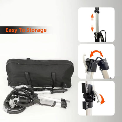 Drywall Sander, 750W 6.5A Electric Ceiling Removal Tool Machine, 7 Variable Speed 900-1800 RPM Sander with LED Light, 14 Pcs Sanding discs