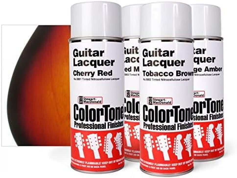 Tinted Aerosol Guitar Lacquer 3-Tone Tobacco Sunburst Spray Set