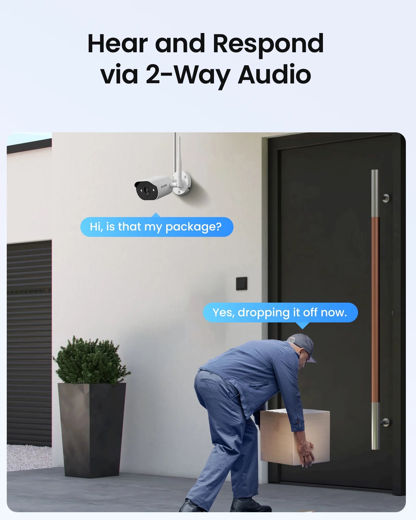 3MP Security Camera System with Audio, ZOSI 8CH Wi-Fi Security Camera System, 2K Outdoor with Color Night Vision,2TB HDD for 24/7 Recording, Smart Home Security