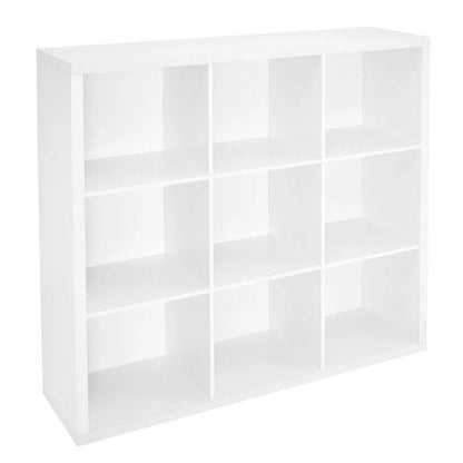 ClosetMaid 9 Cube Storage Shelf Bookshelf Organizer with Back Panel, Gray