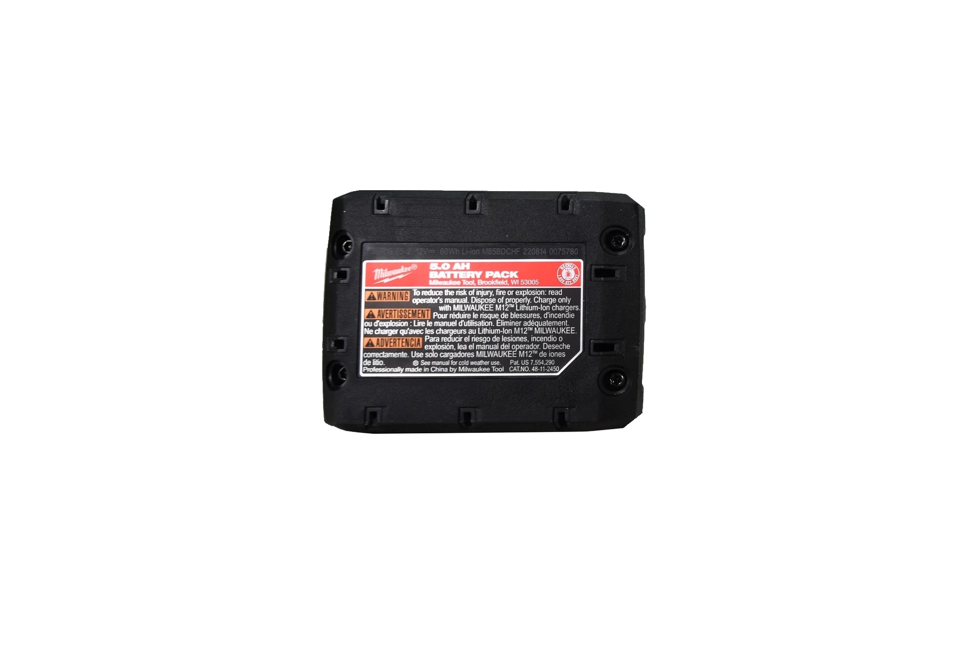 Milwaukee 48-11-2450 12V Lithium-Ion High Output 5Ah Battery 2 Pack