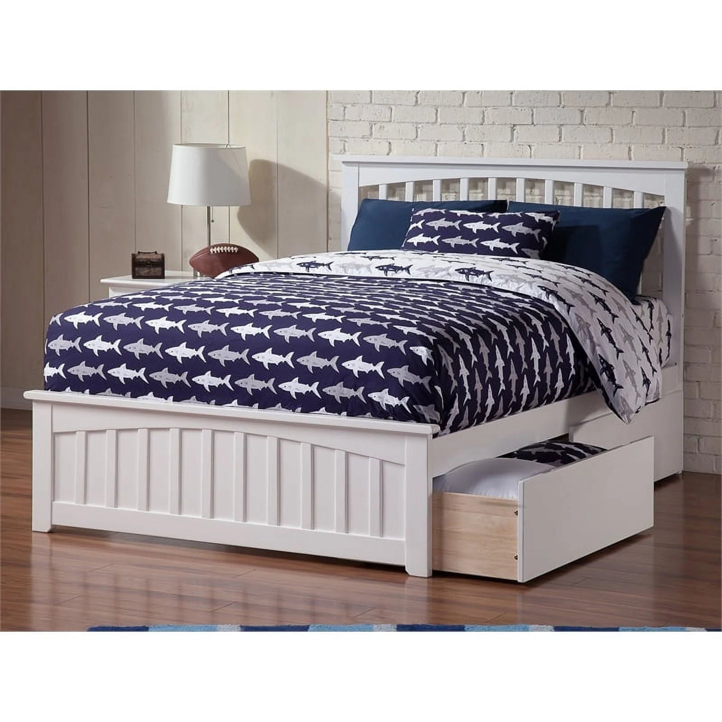 Leo & Lacey Urban Full Storage Platform Bed in White