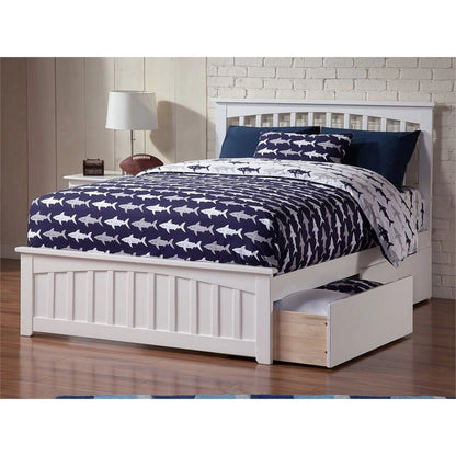 Leo & Lacey Urban Full Storage Platform Bed in White