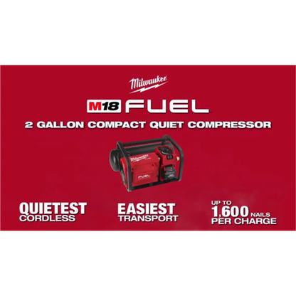 Milwaukee Tool M18 FUEL 2 Gallon Compact Quiet Compressor