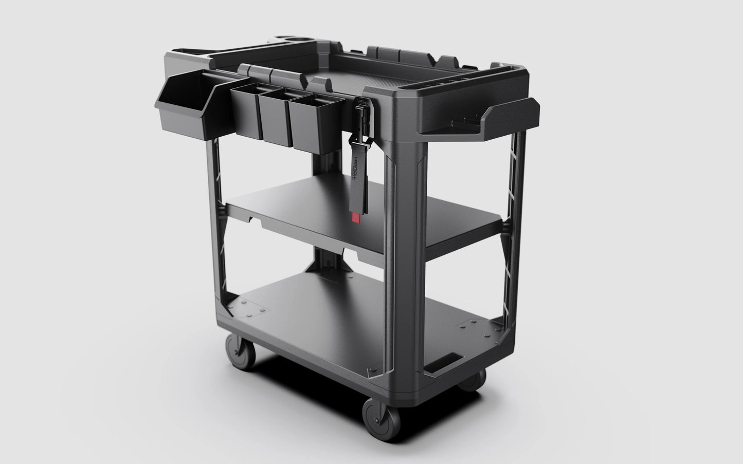 Hyper Tough Hyper Stack 3-Shelf Multi-Use 36" Commercial Utility Cart, 500 lb Capacity, Black