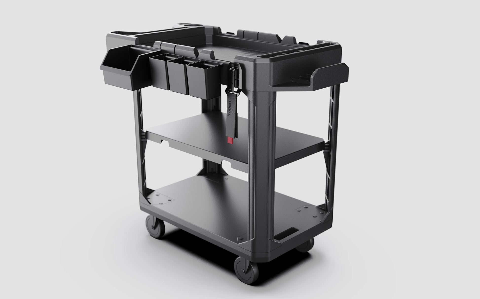 Hyper Tough Hyper Stack 3-Shelf Multi-Use 36" Commercial Utility Cart, 500 lb Capacity, Black