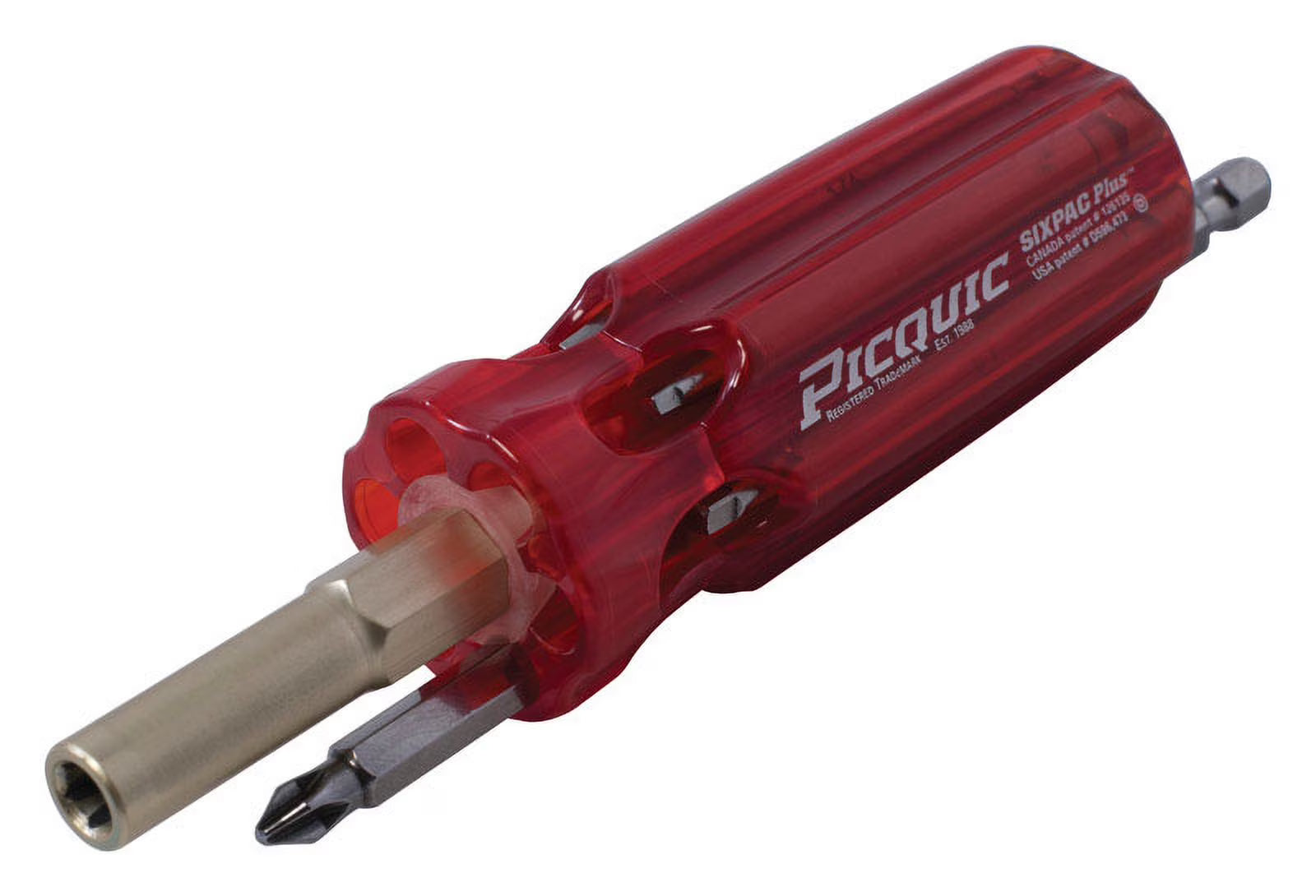 Picquic Toolmpany 88100B 7 Bit Sixpac Plus Multi-Bit Screwdriver Pack of 12