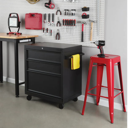 Hyper Tough 27-inch 3-Drawer Rolling Tool Cabinet, Black