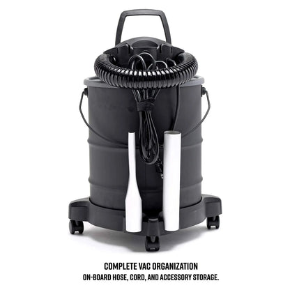 Vacmaster 6 Gal 120V Portable Corded Electric Ash Vacuum w/Wheels, Black