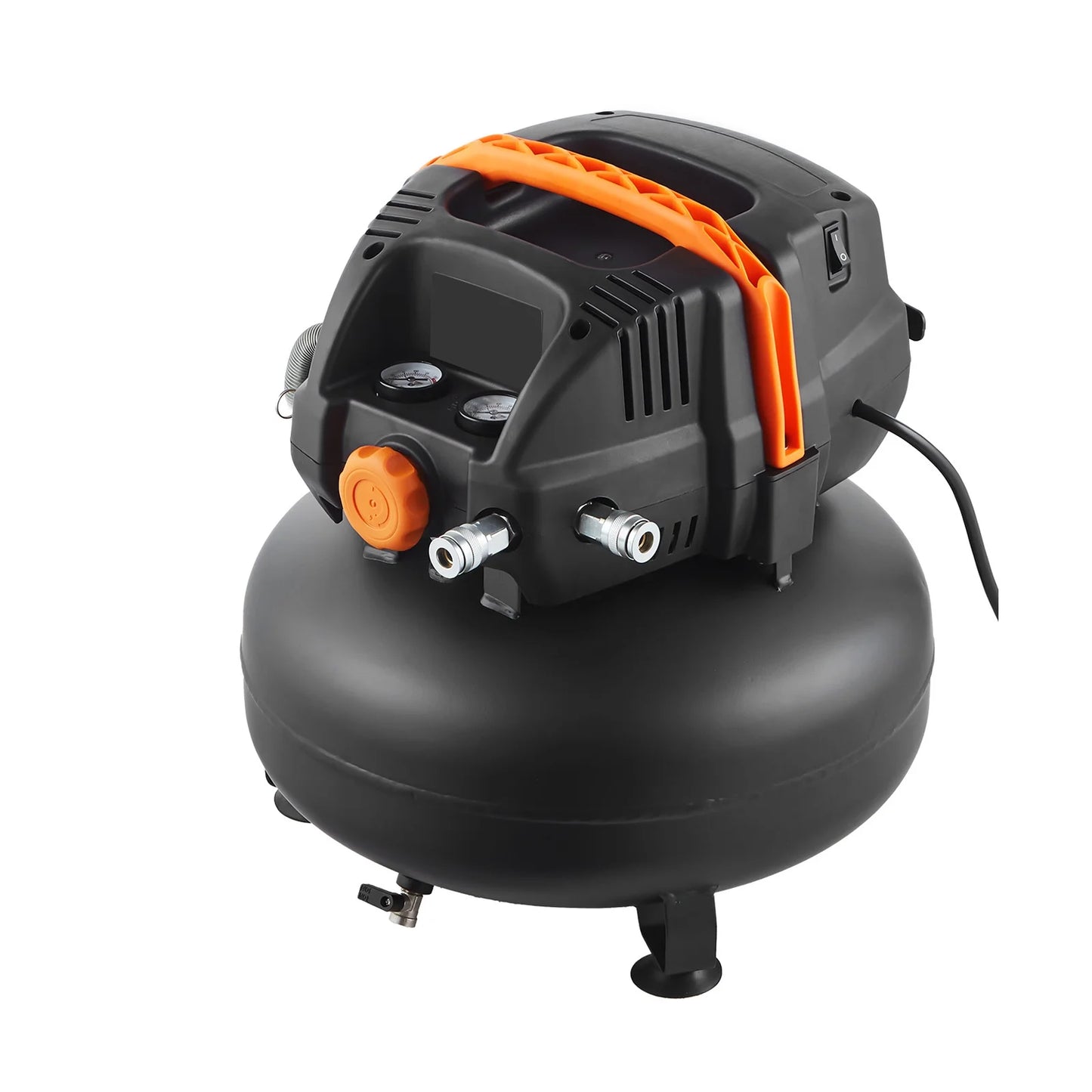 KFFKFF 6-Gallon Portable Air Compressor, 1.7HP with 2.3CFM@90PSI, 150PSI Max Pressure, Includes 12-Piece Accessory Kit and 50FT Air Hose for Inflation, Painting, and Nailing