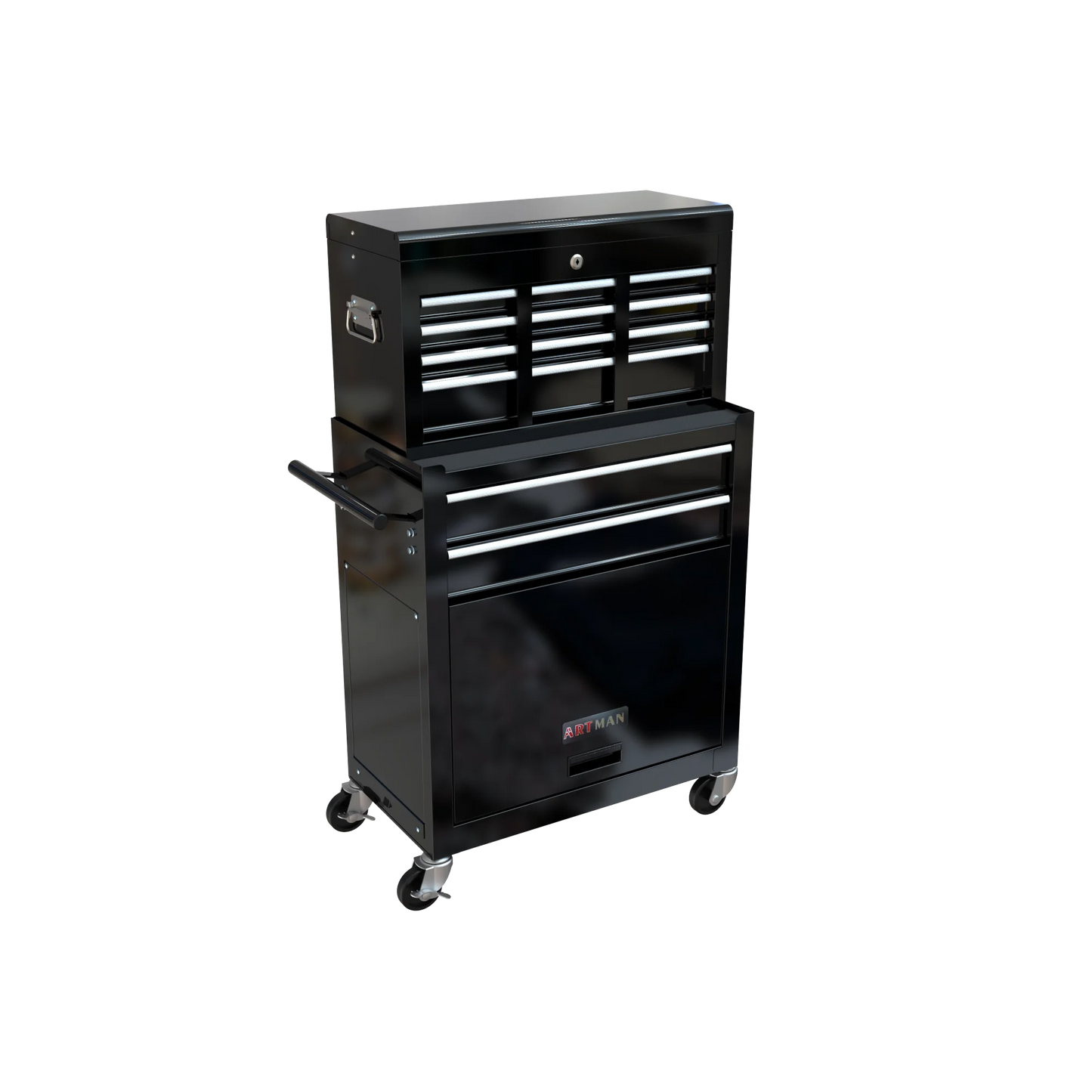 High Capacity Rolling Tool Chest, 8-Drawer Storage Cabinet, Black