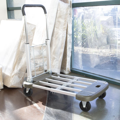 Mount-It! Folding Platform Hand Truck with Expandable Base | 330LBS Capacity