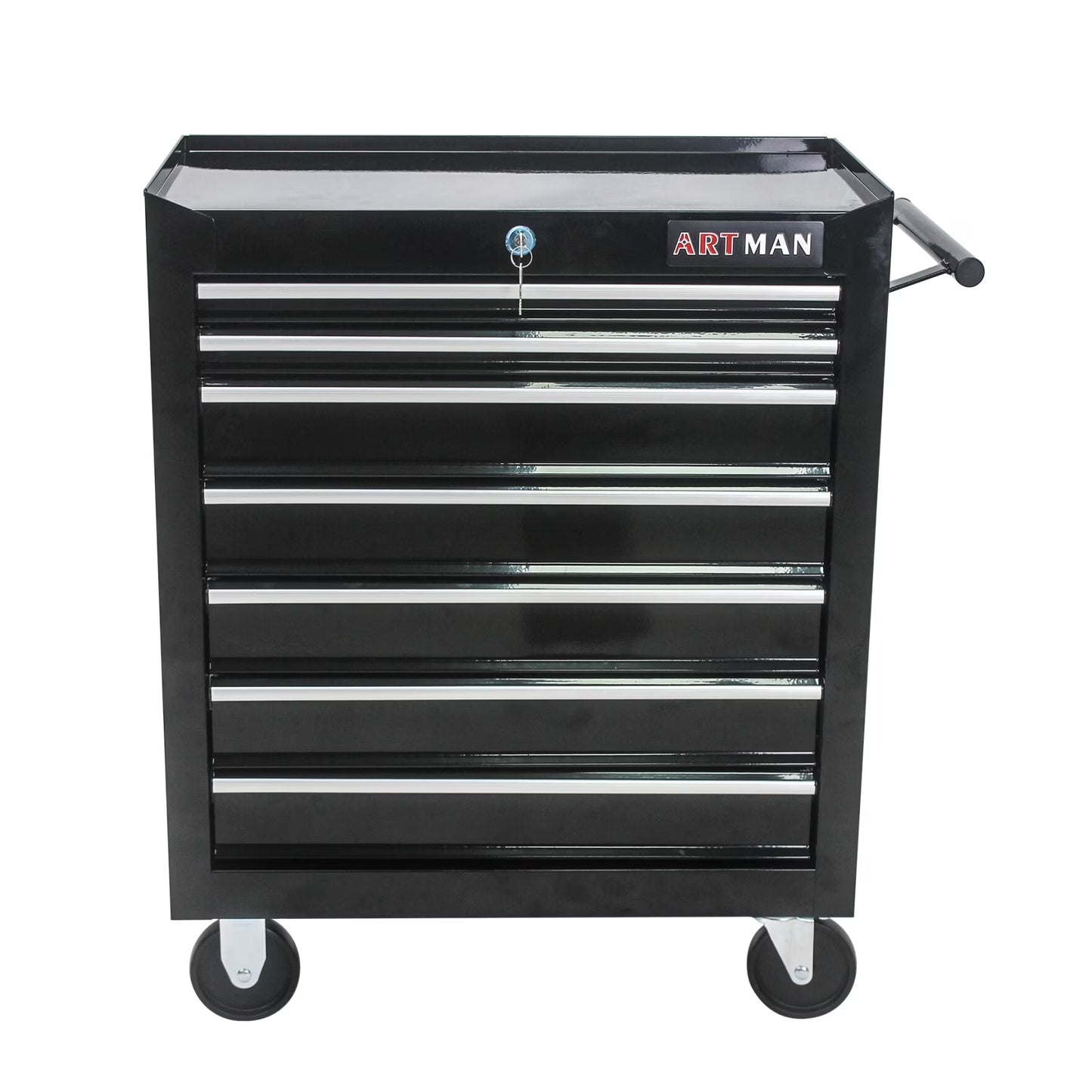 7-Drawer Rolling Tool Chest with Wheels, Metal Tool Cart Storage Cabinet with Lock, Tool Box Storage Organizer for Garage, Warehouse, Workshop, Repair Shop, Blue