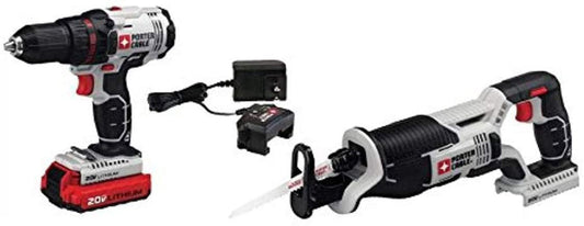 PORTER-CABLE 20V MAX Cordless Drill Combo Kit with Reciprocating Saw, 2-Tool PCCK603L2