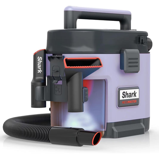 Shark MessMaster 1 Gallon Portable Wet/Dry Vacuum for Pets, Cars- Ash Purple