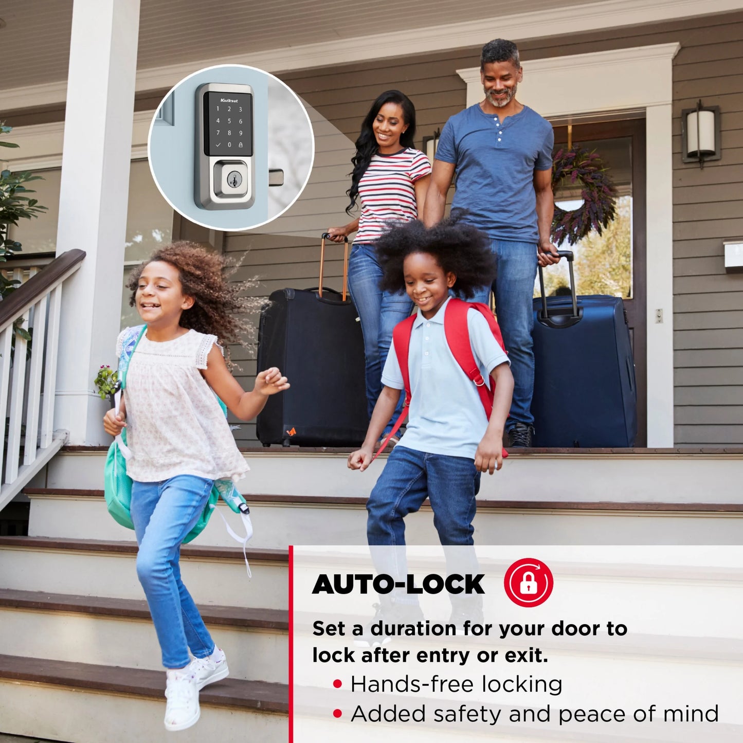 Kwikset Halo Touchscreen Wi-Fi Smart Deadbolt Hardware Lock with Smartkey Satin Nickel