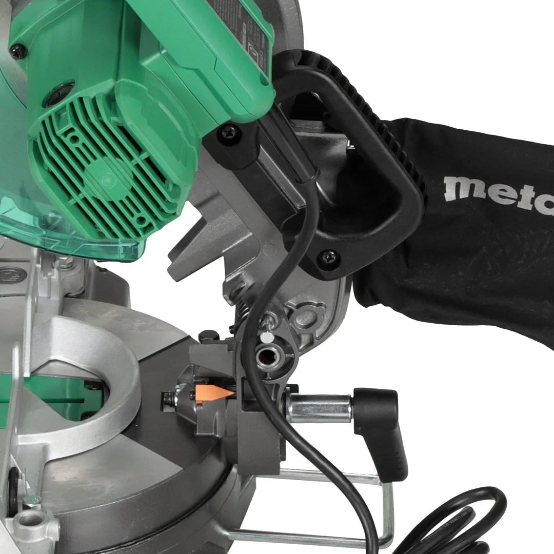 Metabo HPT Compound Miter Saw, 10" Miter Saw with Large Table Saw for woodworking, Power saw with 15-Amp Motor, Accurate Miter Angles, 0-45 Bevel, 24T TCT Miter Saw Blade, Positive Stops, C10FCGS