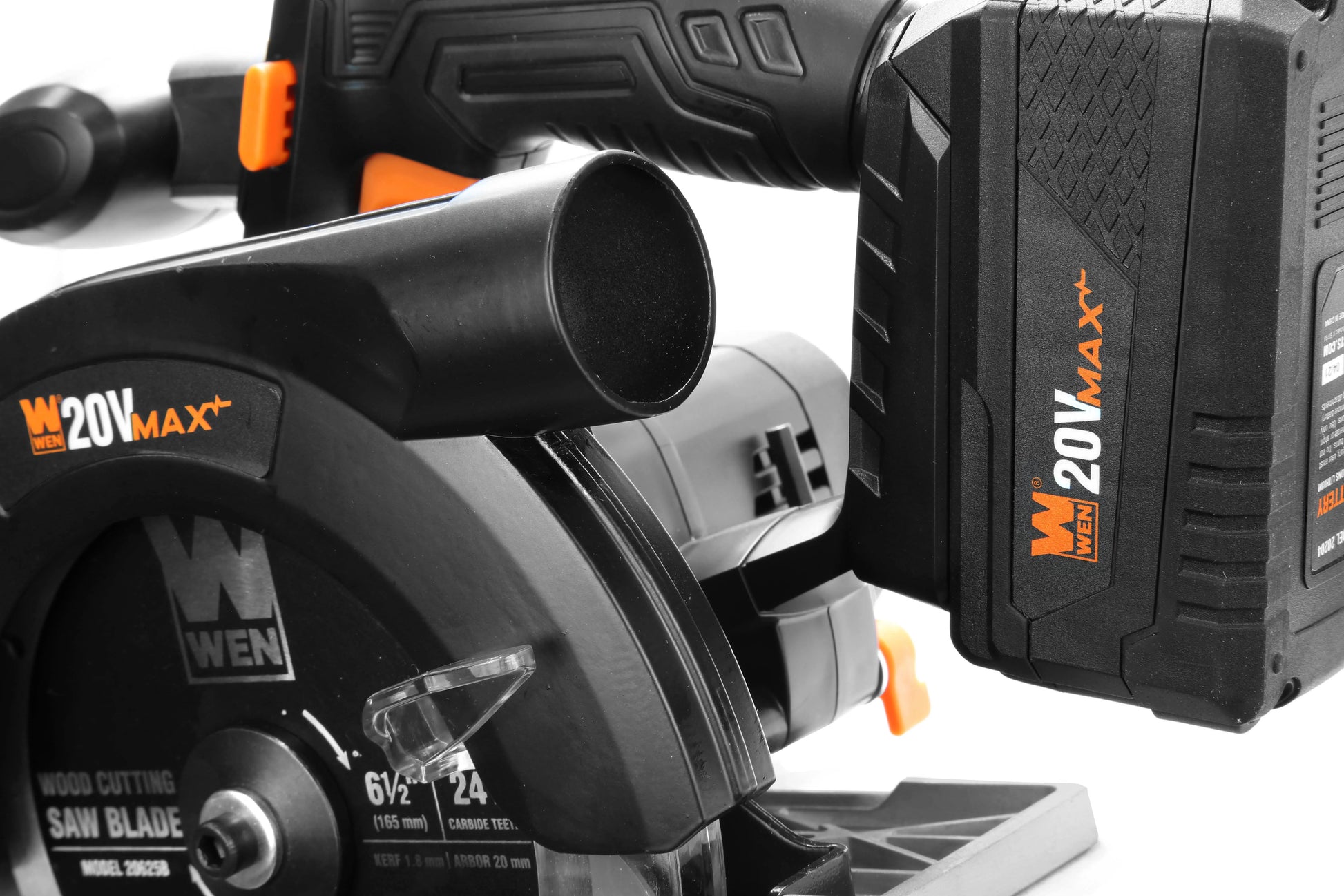 WEN 20V Max 6.5-Inch Cordless Circular Saw with 4.0 Ah Lithium-Ion Battery and Charger