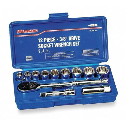 Westward Socket Wrench Set,SAE,3/8 in. Dr,20 pc 4PL98